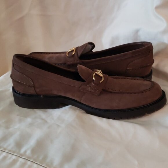 Vinny\'s Le Club Snaffle Bit Loafer Brown Nubuck Lightweight Lug Outsoles Size 10